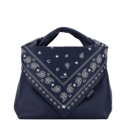 Blue Leather Shopping Bag - Image 1