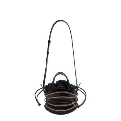 Mini Shuffle Zips Shoulder Bag Leather Black - Image 5