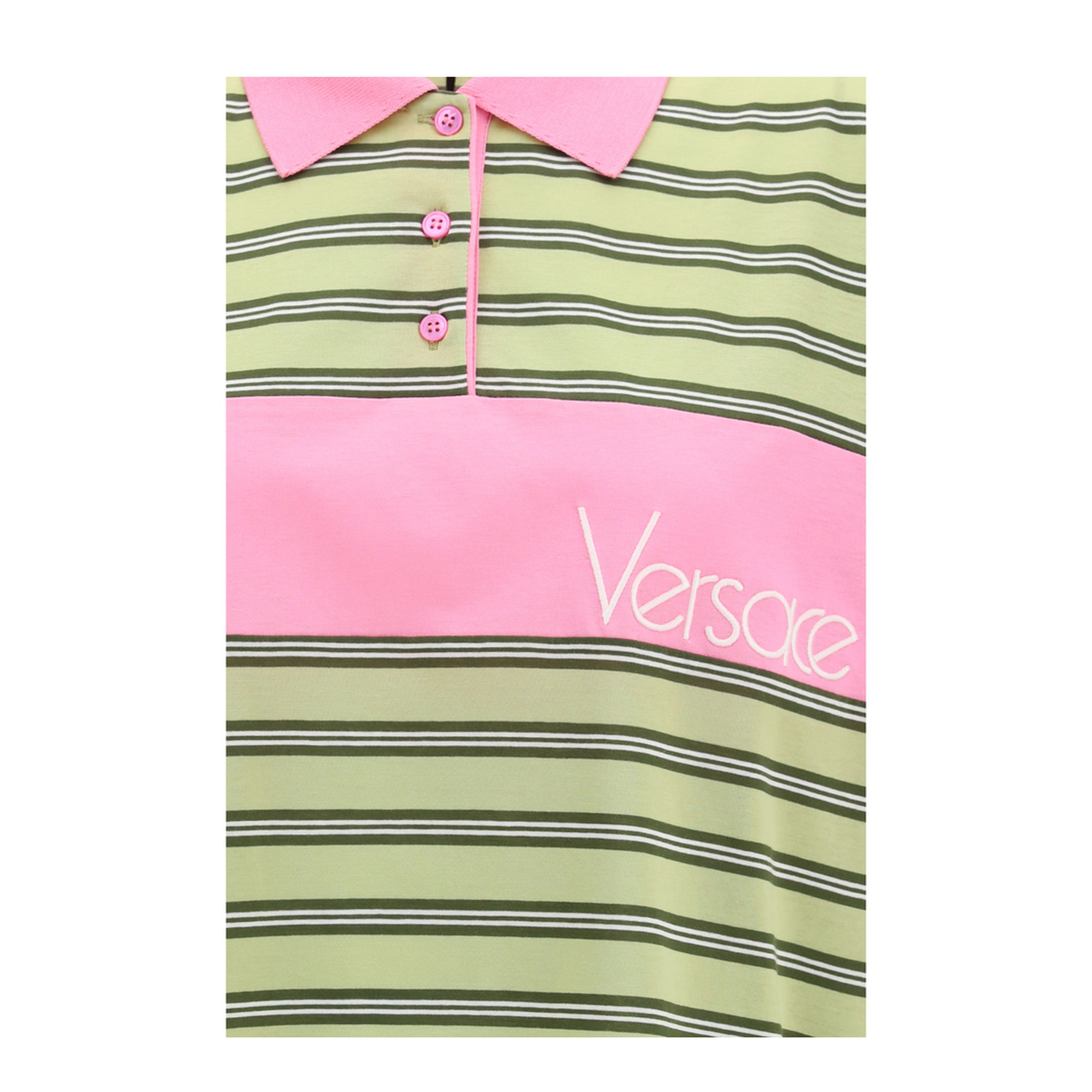 Striped Intarsia Cotton Polo with Embroidered Logo - Image 3