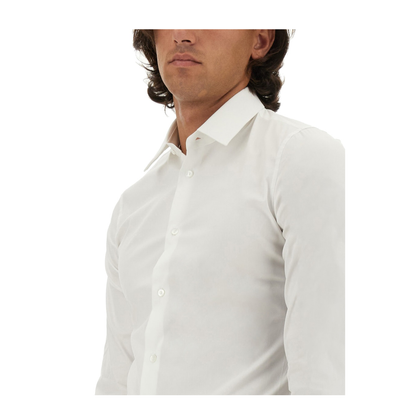 White Stretch Poplin Shirt - Image 4
