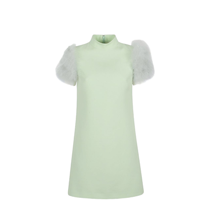 Feathered Wool And Silk Dress - Image 4
