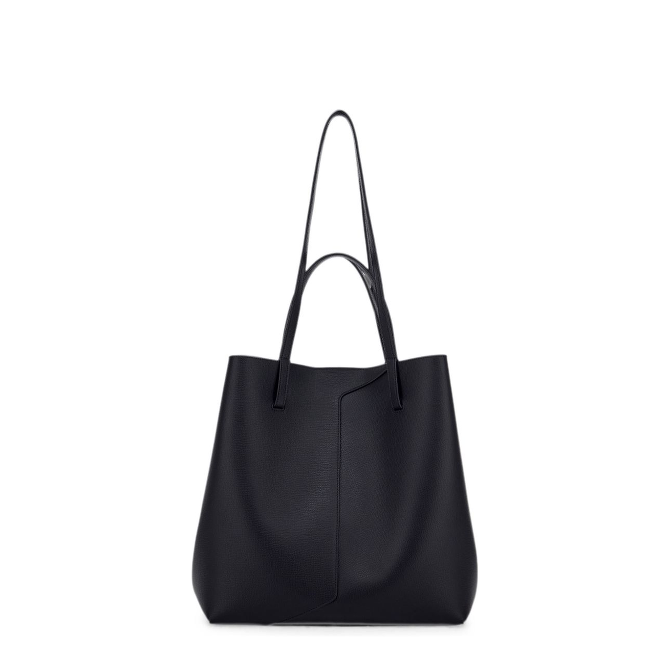 1981 Pebbled Leather Tote Bag - Black - Image 5