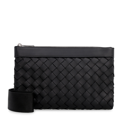 Intrecciato Leather Shoulder Bags - Black - Image 2