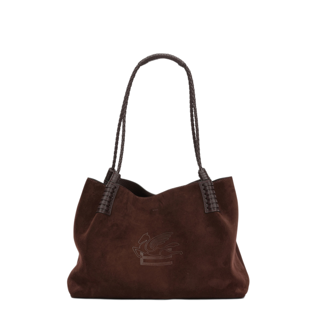 Libra Small Suede Shoulder Bags - Brown - Image 1