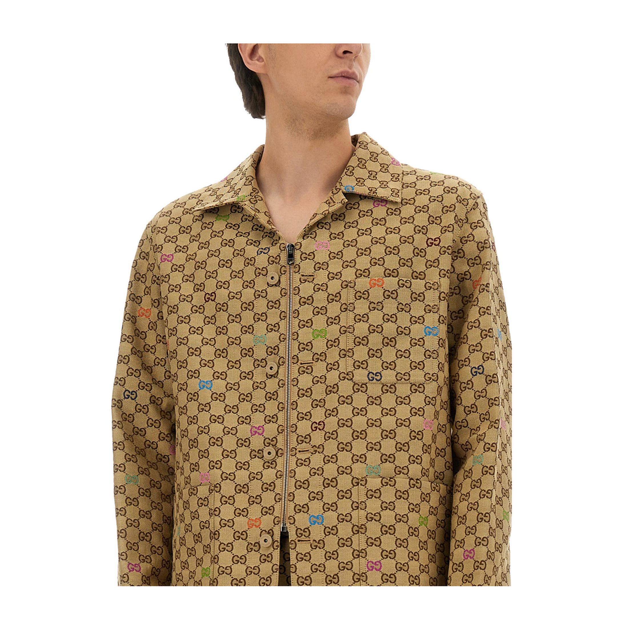 Canvas Jacket in Camel and Dark Brown - Image 4