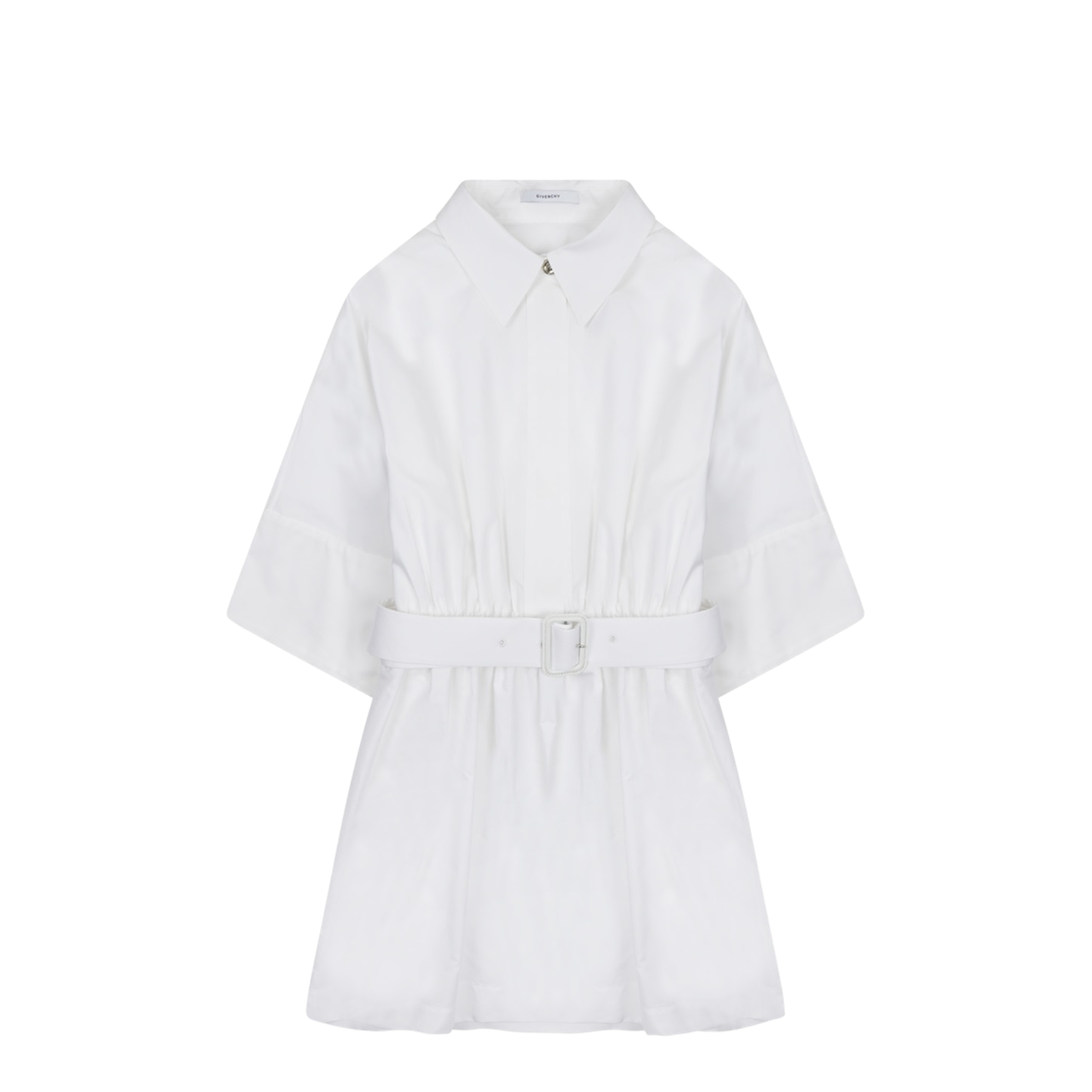 Mini Chemisier Dress in White Poplin - Image 1