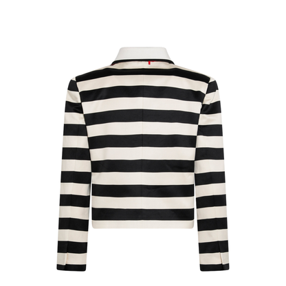 Vanilla Black Striped Jacket with Maxi Bow - Image 2