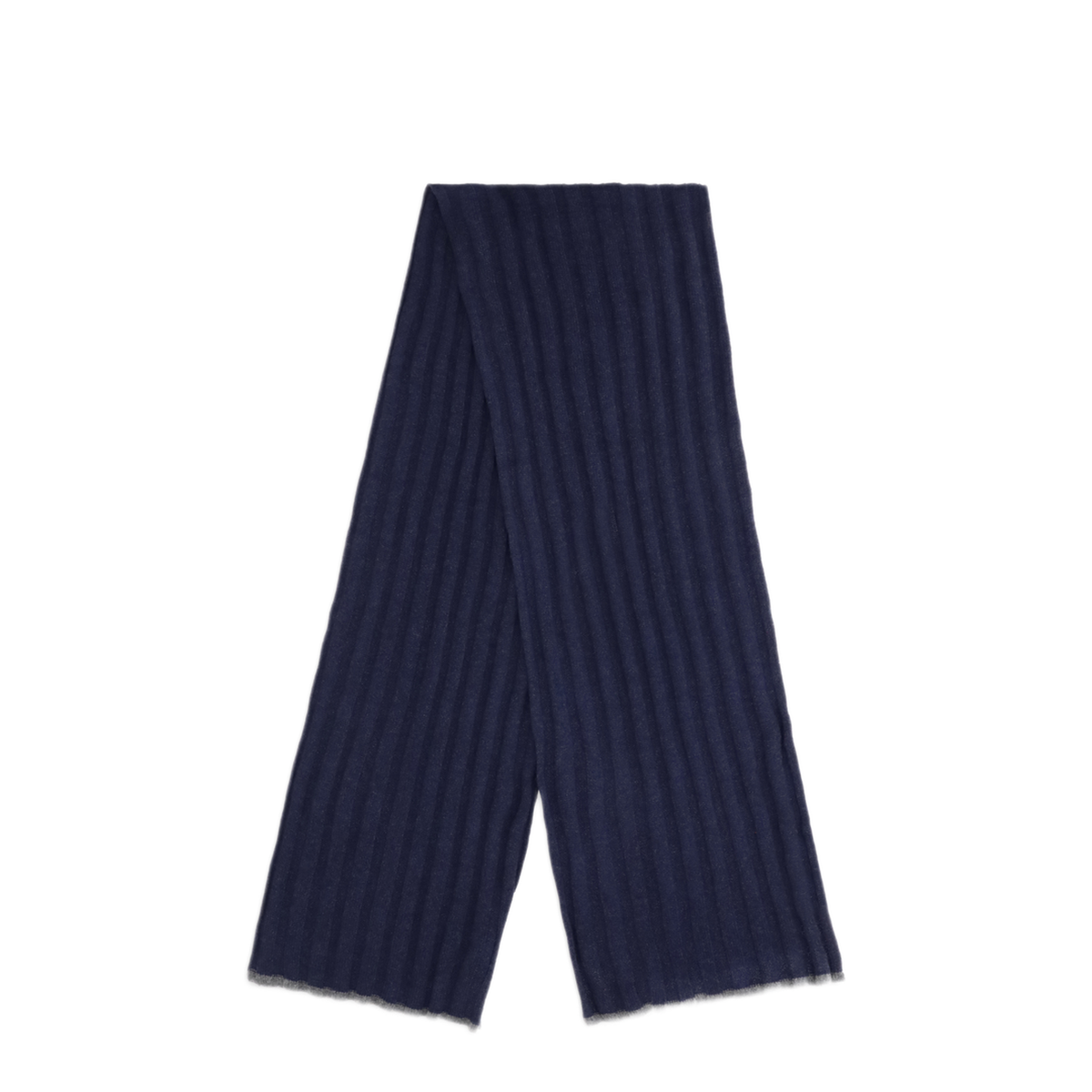Cashmere Ribbed Scarf - Blue - Image 2