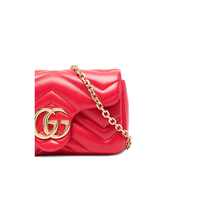 GG Marmont Mini Matelassé Chevron Nappa Leather Shoulder Bag - Bright Red - Image 4