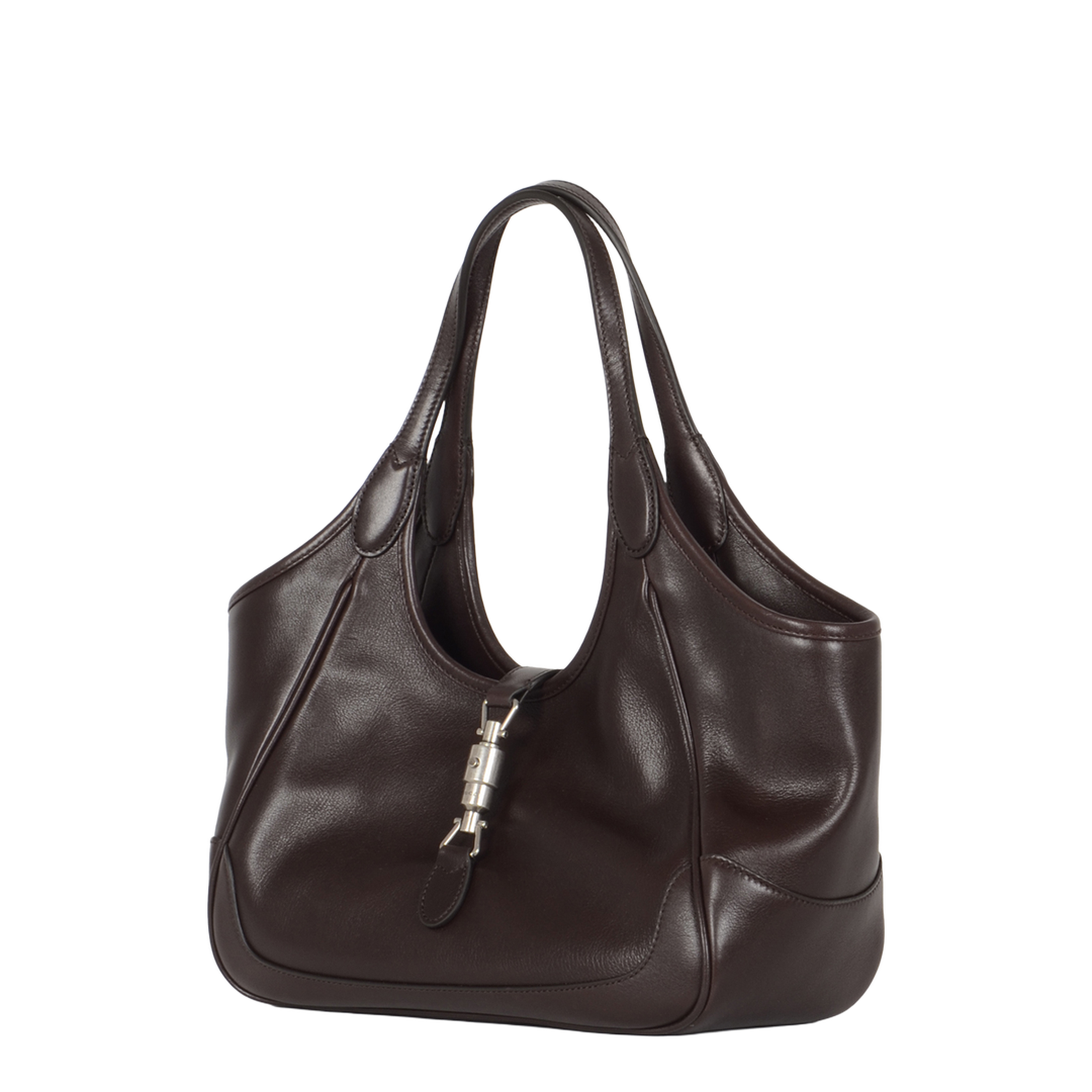 Mercato Small Calf Leather Tote Bag - Dark Brown - Image 2