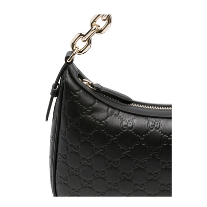 GG Emblem Large Leather Shoulder Bags - Black - Image 3