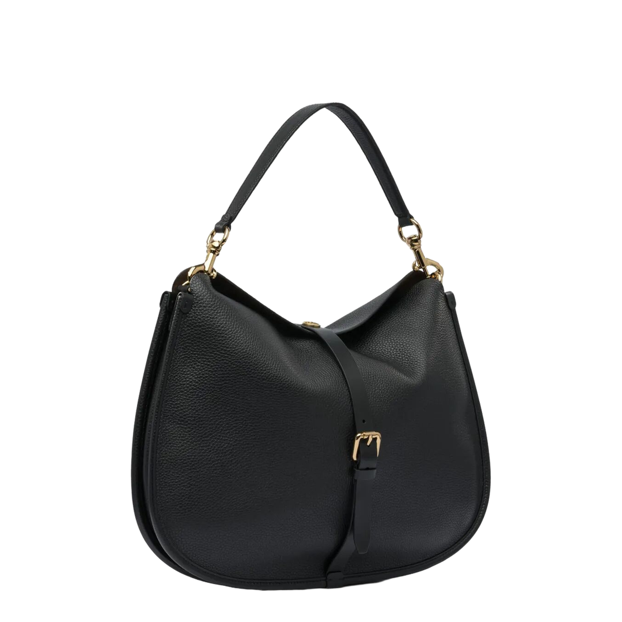 Buckle-Fastening Extra-Large Leather Shoulder Bag - Image 8