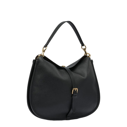 Buckle-Fastening Extra-Large Leather Shoulder Bag - Image 8
