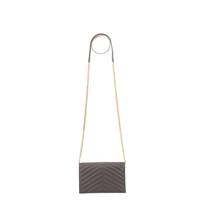 Cassandre Lambskin Envelope Chain Wallet - Urban Grey - Image 2