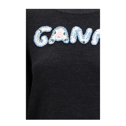 Crochet Appliqué Merino Sweater - Image 3