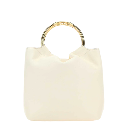 Ivory Leather Bucket Bag - Image 1