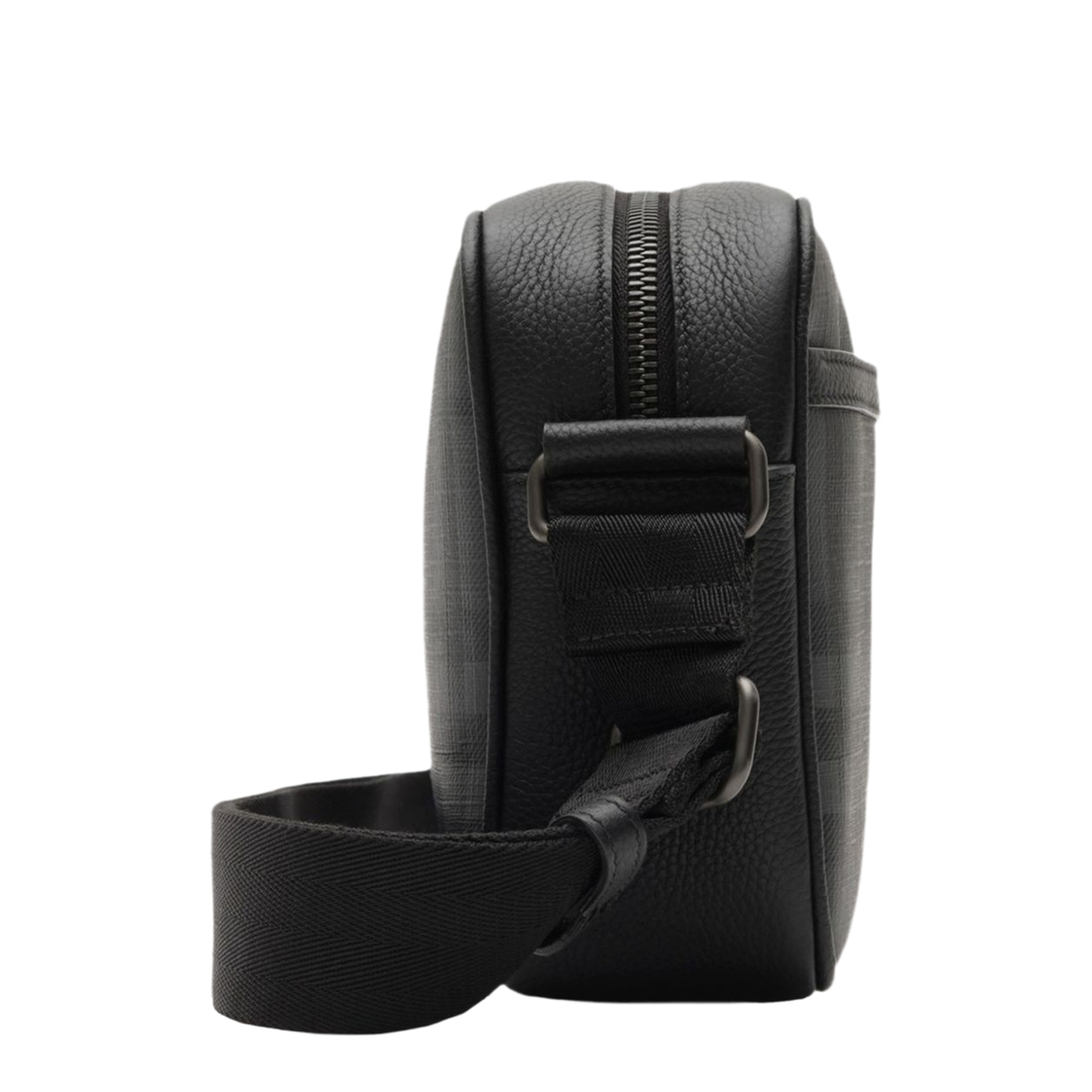 City Check Coated Canvas Crossbody Bag - Iron Grey - Image 5
