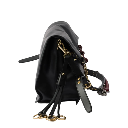 Soft Sound Large Leather Shoulder Bag with Charms - Image 5