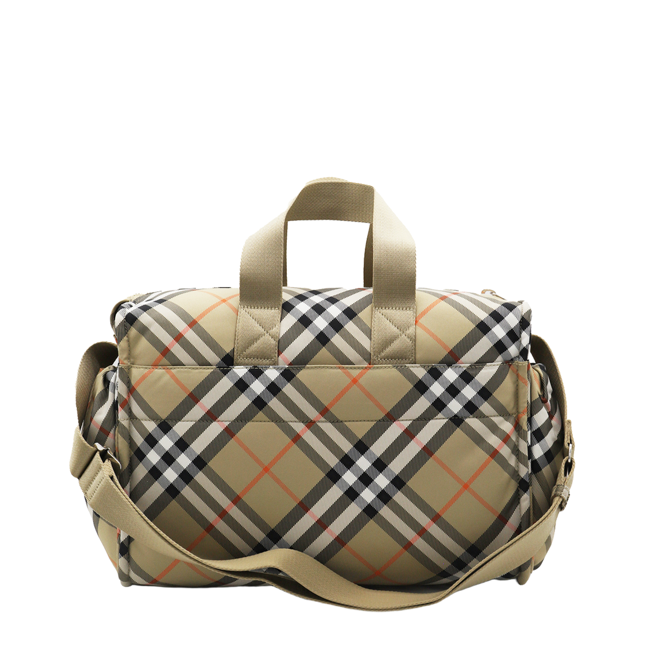Polyamide Zipped Checked Changing Bag - Beige - Image 5