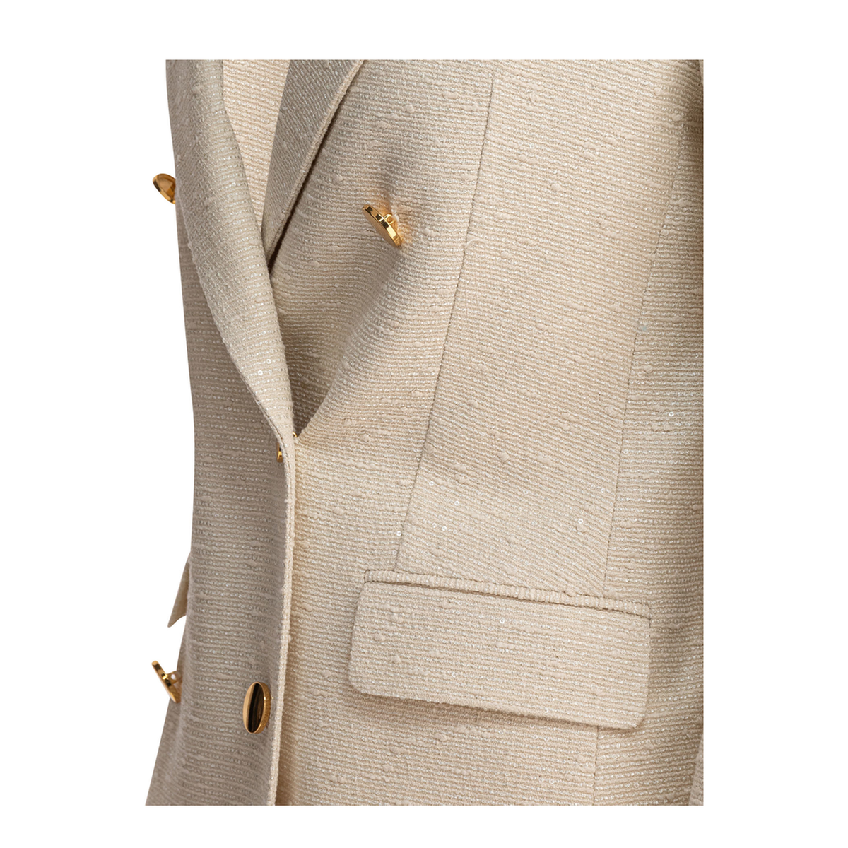 Double Breasted Wool Boucle Blazer - Image 4
