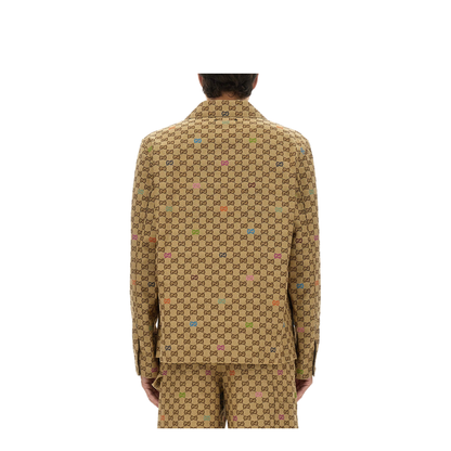 Canvas Jacket in Camel and Dark Brown - Image 3