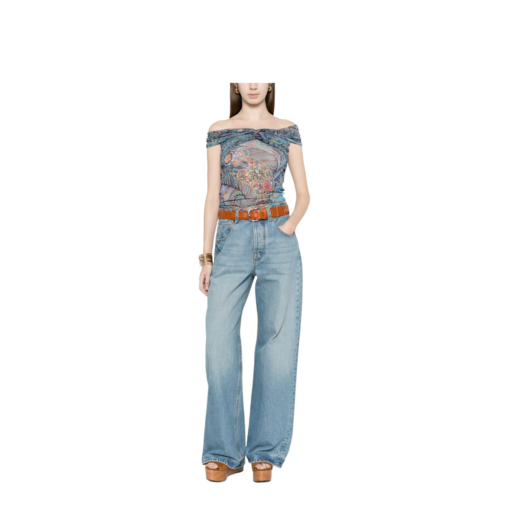 Women's Pattern Top Blue - Image 4