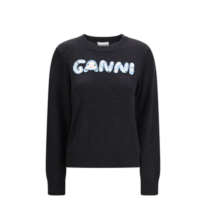 Crochet Appliqué Merino Sweater - Image 1