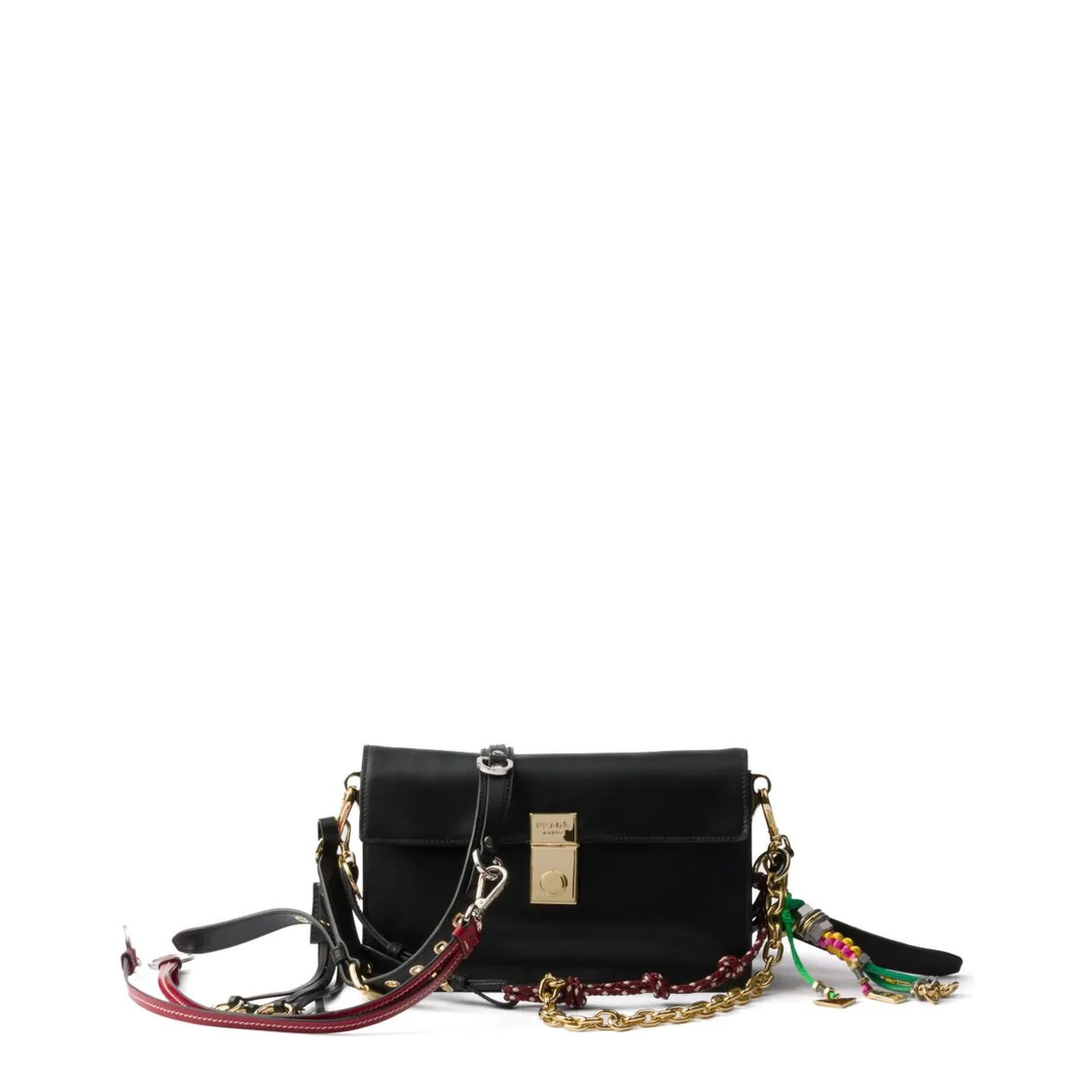 Soft Sound Small Leather Shoulder Bag with Charms - Image 1