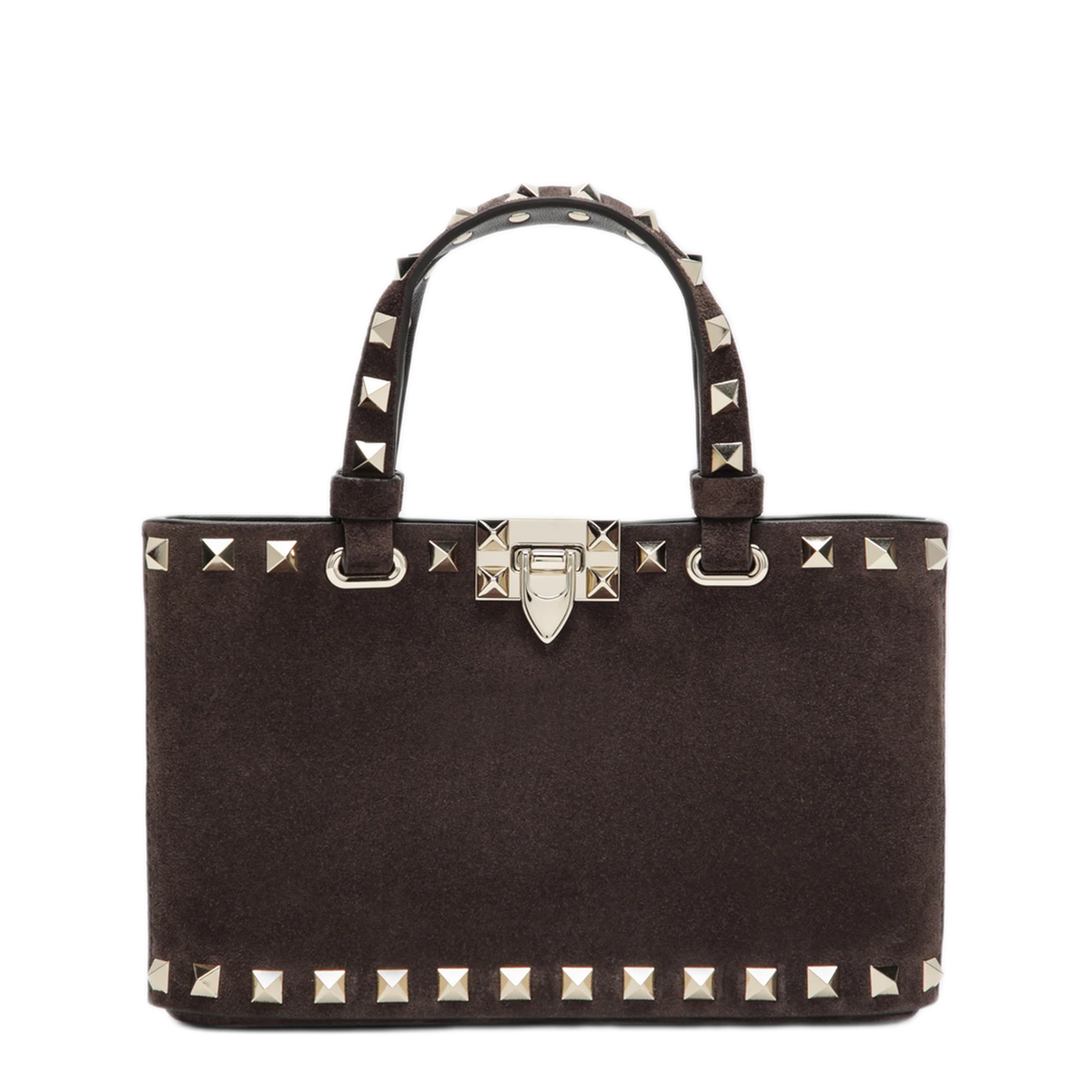 Rockstud Mini Suede Shopping Bag - Ebony - Image 1