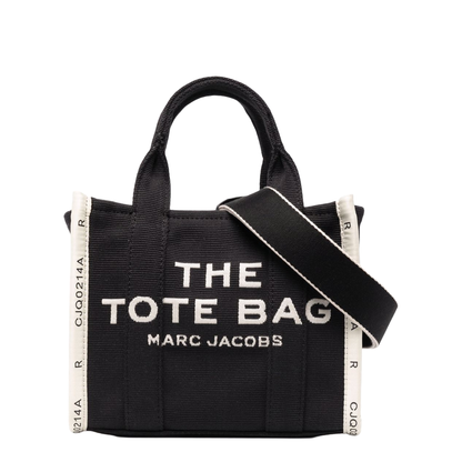 THE Small Woven Jacquard Tote - Black - Image 1