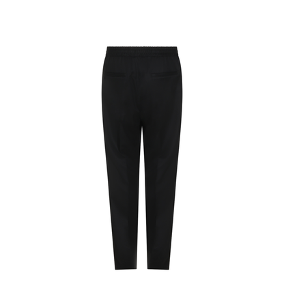 Leisure fit trousers in virgin wool flannel with drawstring and double darts - Image 2