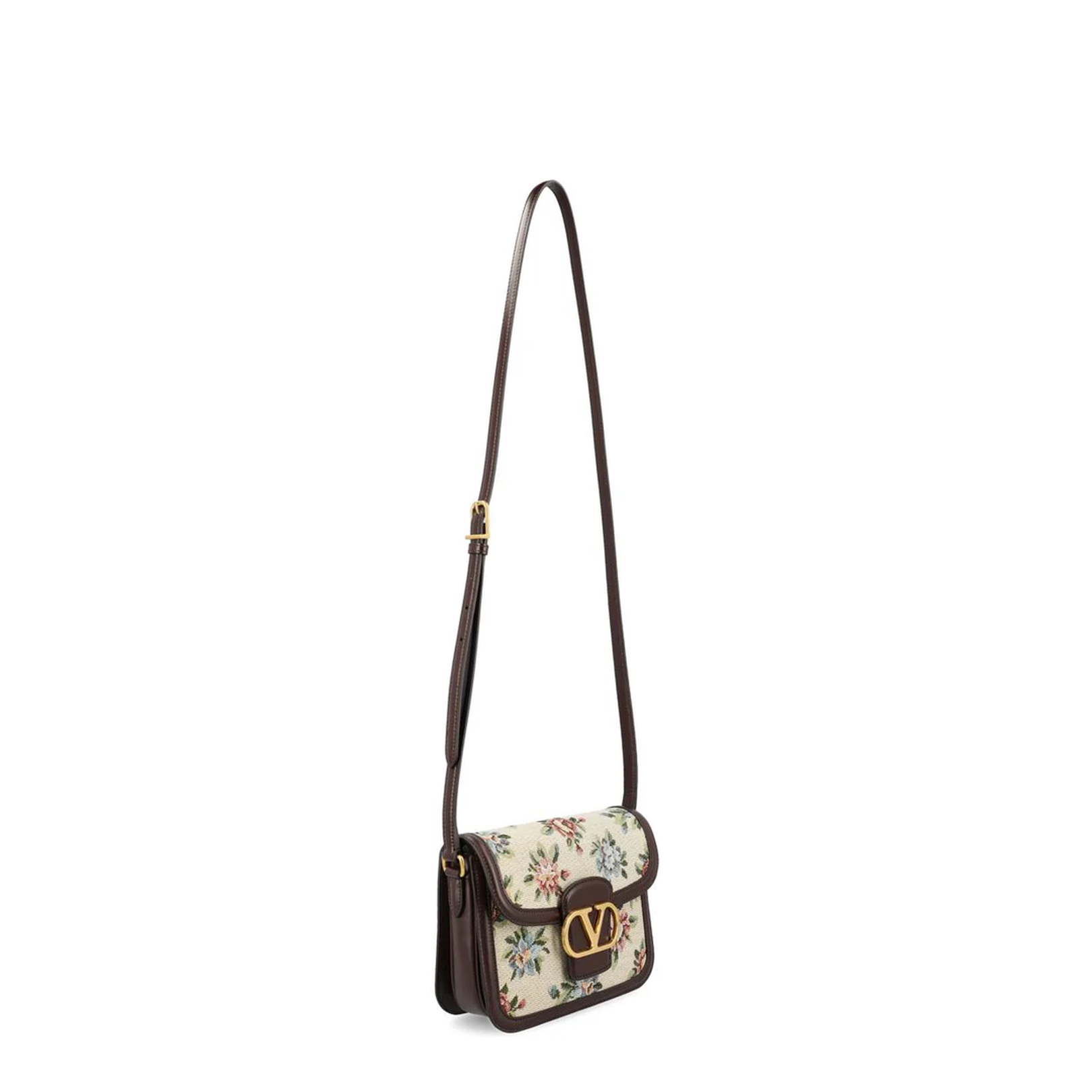 Floral Pattern Leather Crossbody Bag - Image 3