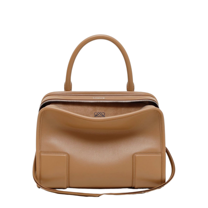 Amazona 180 Small Calfskin Top-Handle Bag - Oro/Chocolat - Image 3