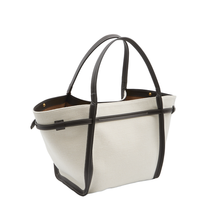 Shopping Bag in Canvas and Leather Medium - Image 1