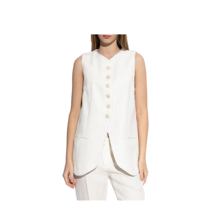 Button-Down Waistcoat with Trims - Image 4