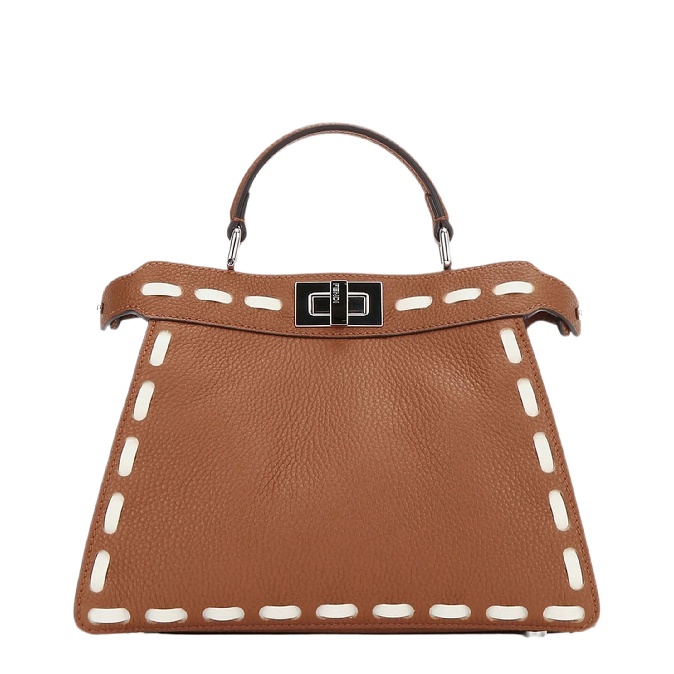 Peekaboo Iseeu Small Sellier Cuoio Romano Leather Bag With Oversized Stitching - Image 1