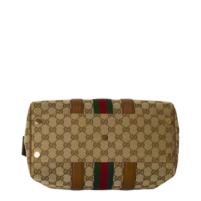 Ophidia Medium GG Canvas Boston Bag - Beige/Brown - Image 3