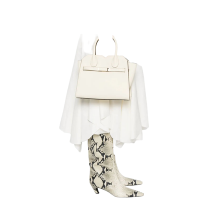 Milano Mini Hand Bag Leather White - Image 4