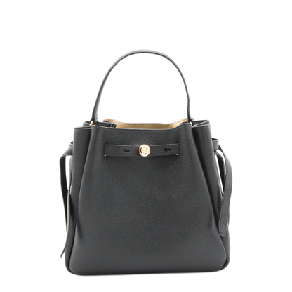 Romy Pebbled Leather Bucket Bag - Black - Image 1