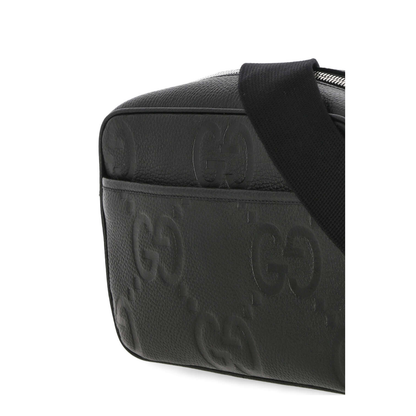 GG Jumbo Leather Shoulder Bags - Black - Image 4