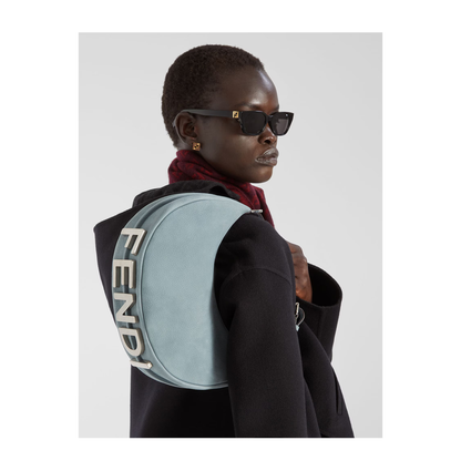 Fendigraphy Small Cuoio Romano Leather Shoulder Bag - Mercury Blue - Image 2