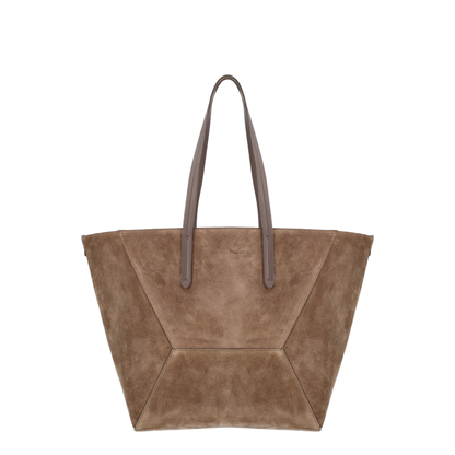 BC Duo Maxi Suede Shoulder Bag - Brown - Image 1