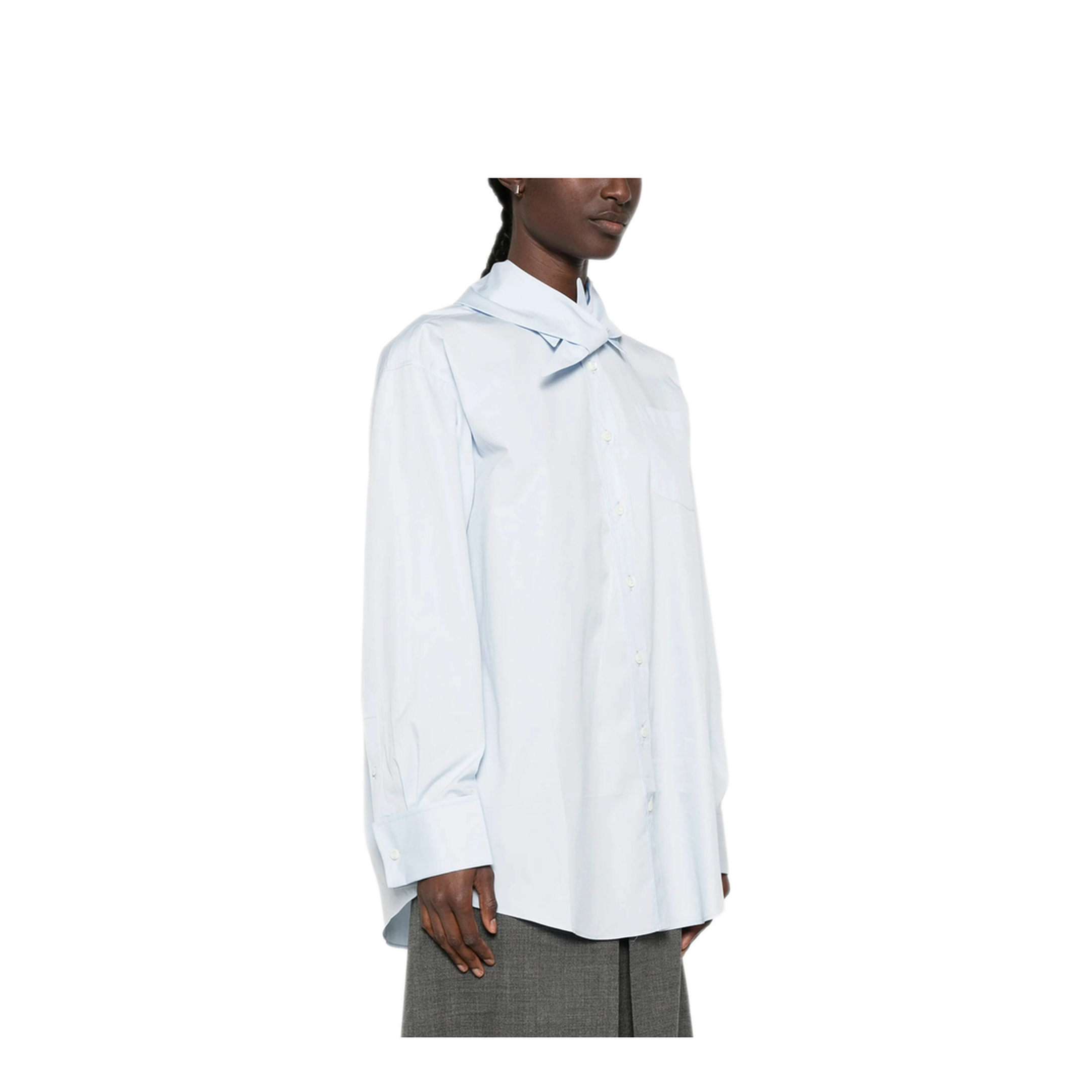 Poplin Shirt with Knot Detail - Image 4