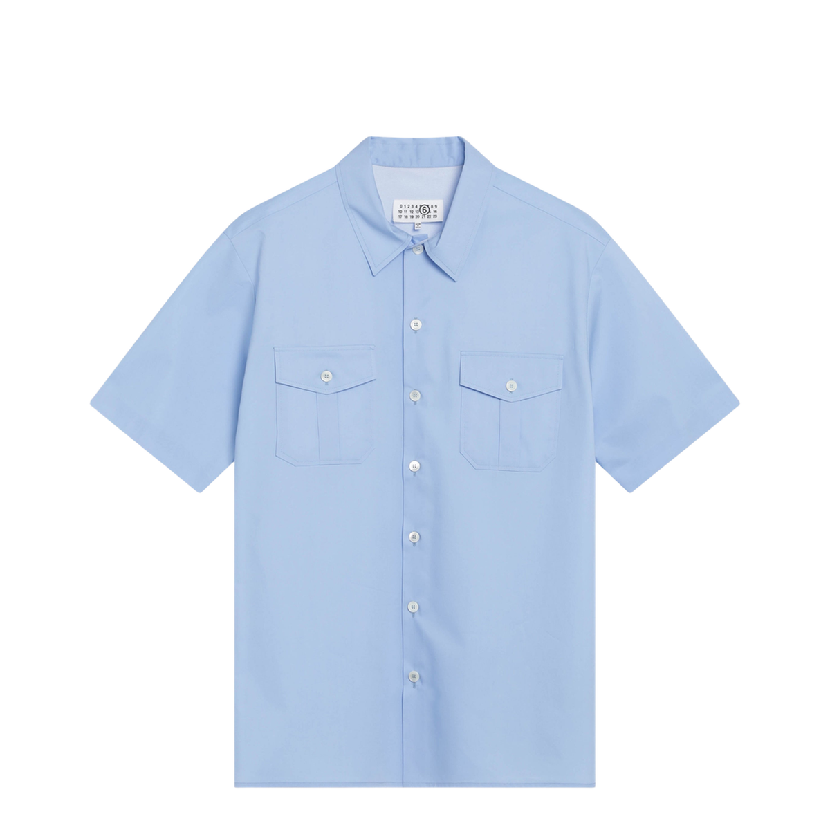 Short-Sleeve Poplin Shirt With Reinforcements, Light Blue - Image 1