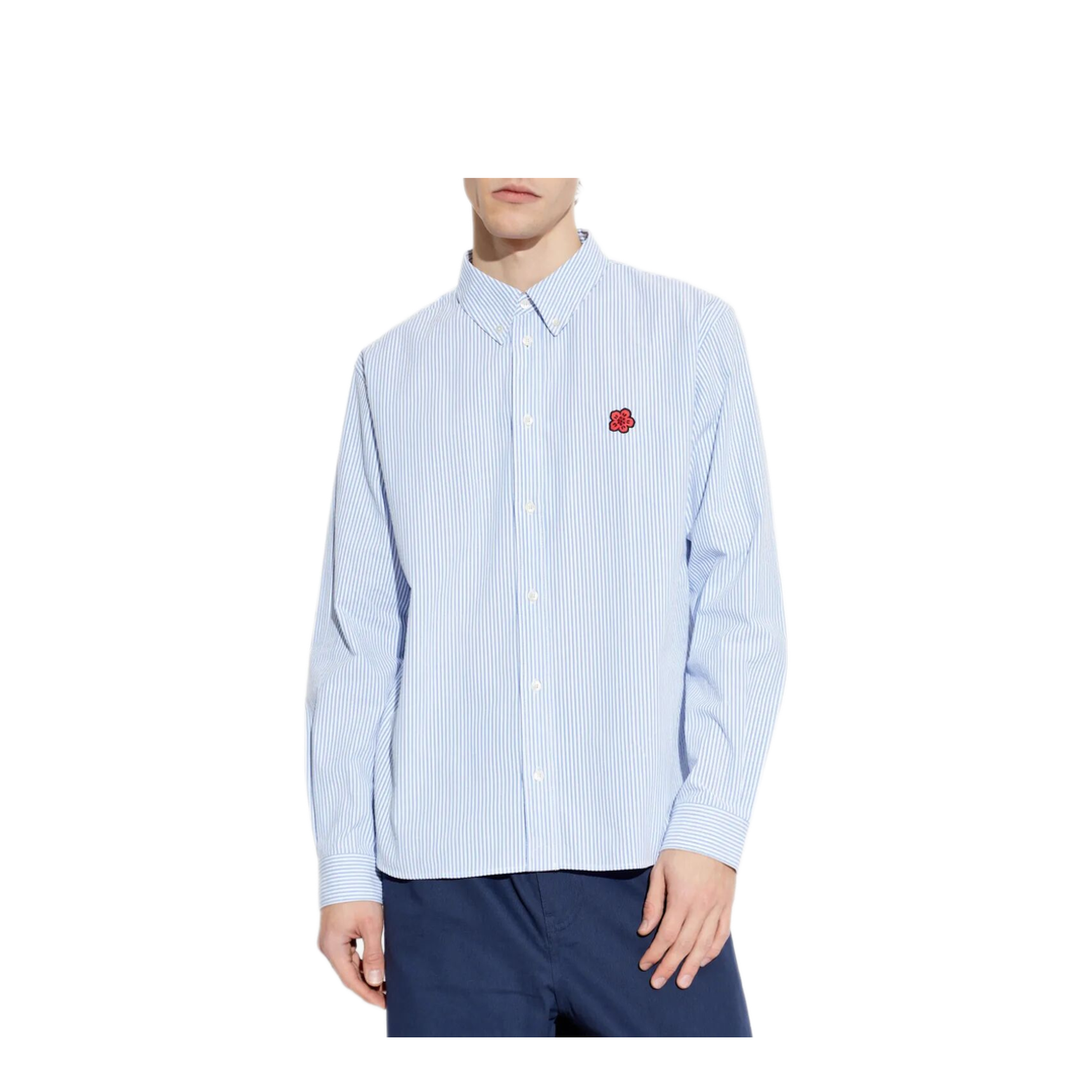 Boke Flower Embroidered Casual Shirt in Seersucker Cotton - Image 4