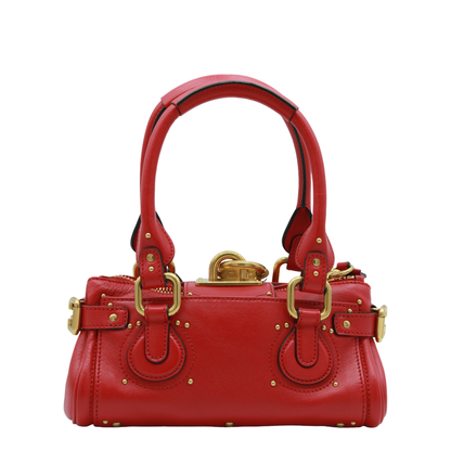 Paddington Small Grained Buffalo Leather Shoulder Bag - Tulip Red - Image 6