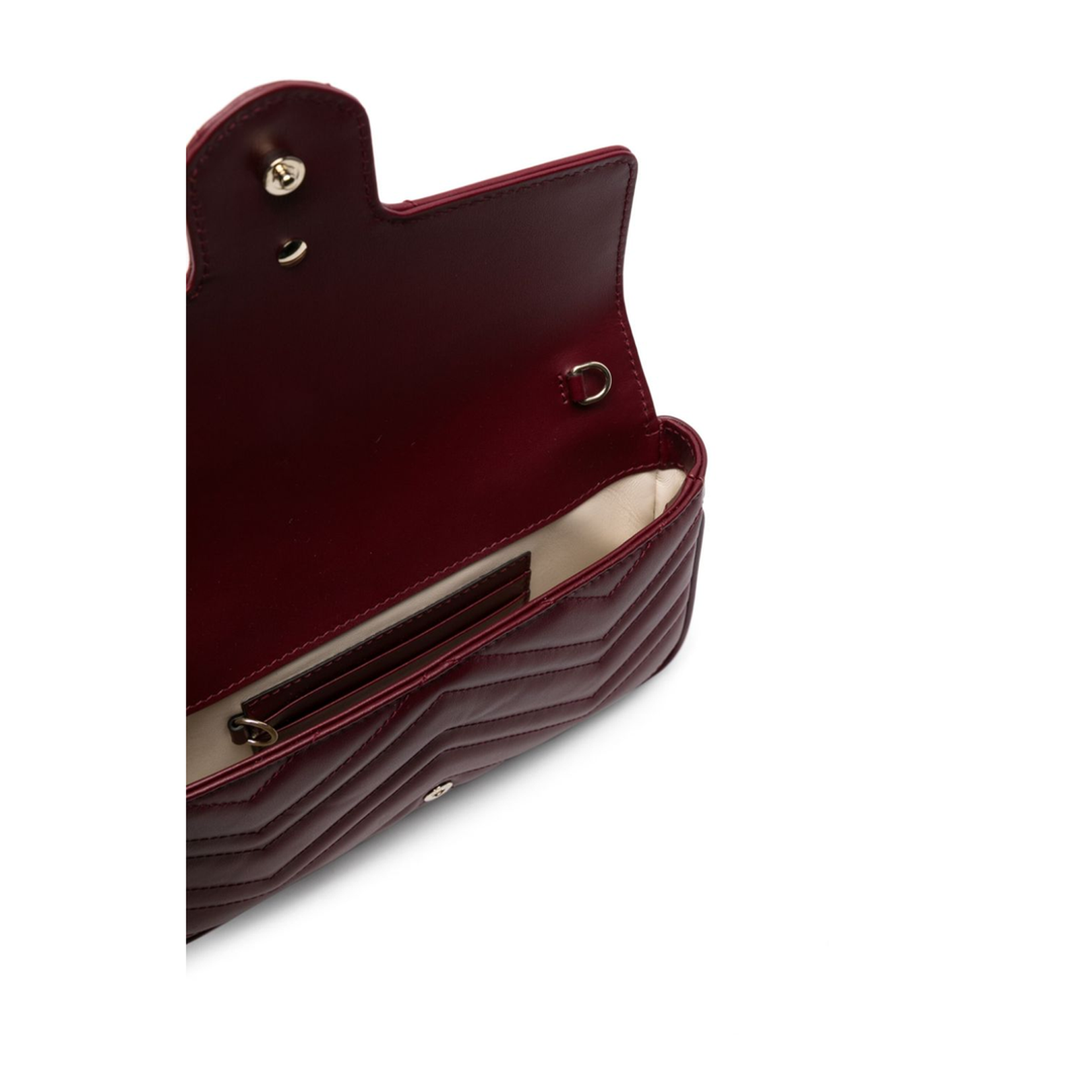 GG Marmont Small Leather Shoulder Bags - Burgundy - Image 2