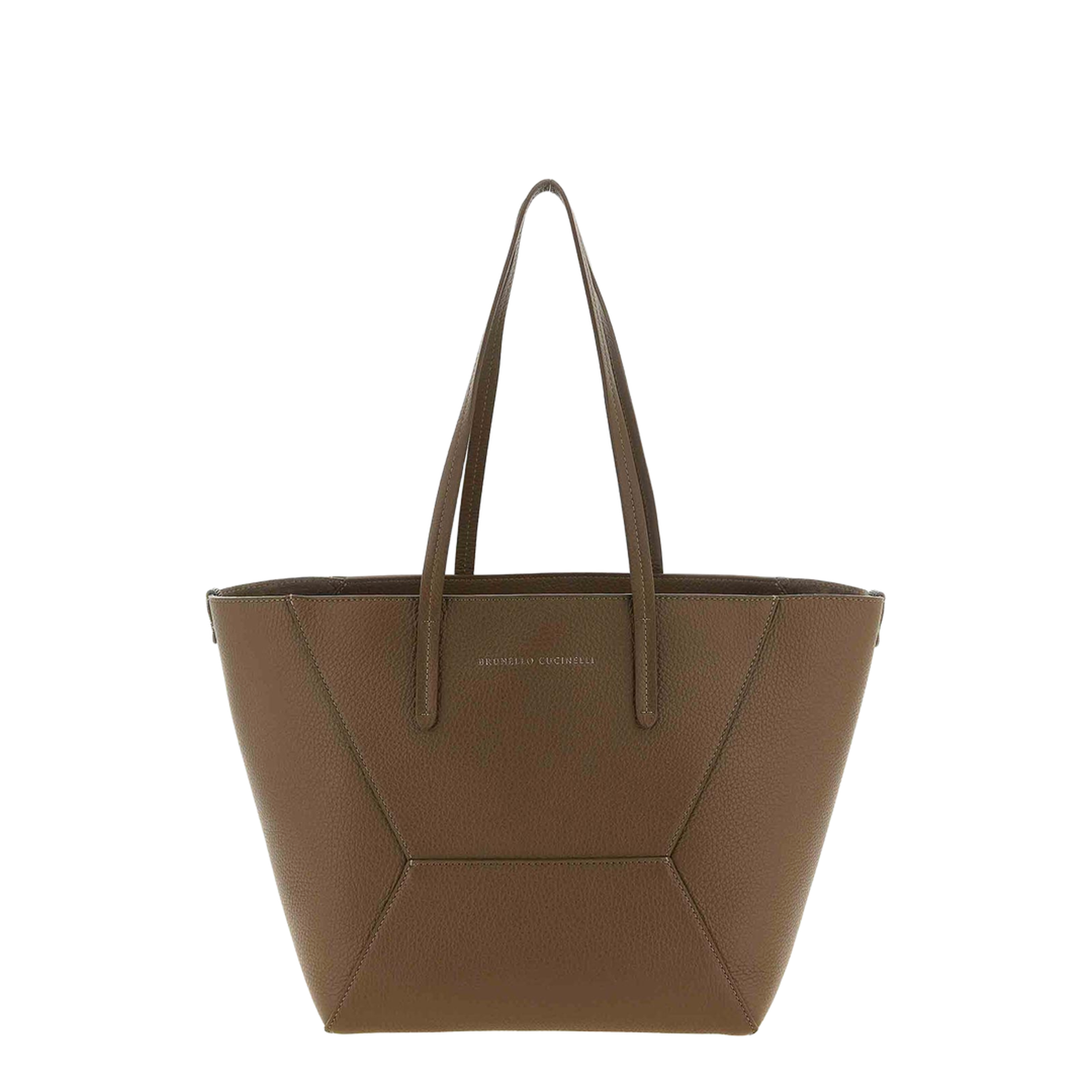 Duo Medium Leather Tote Bag - Brown - Image 5