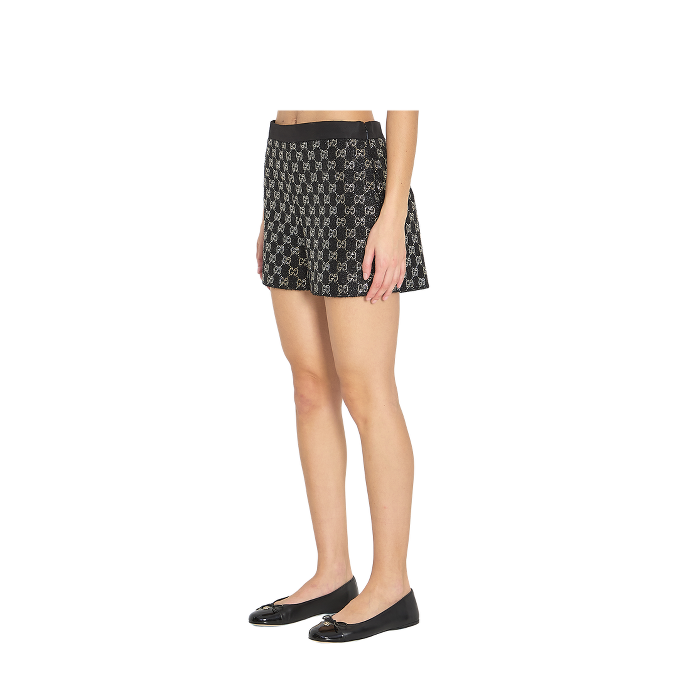 Embroidered Wool Tweed Lamé Shorts - Image 2