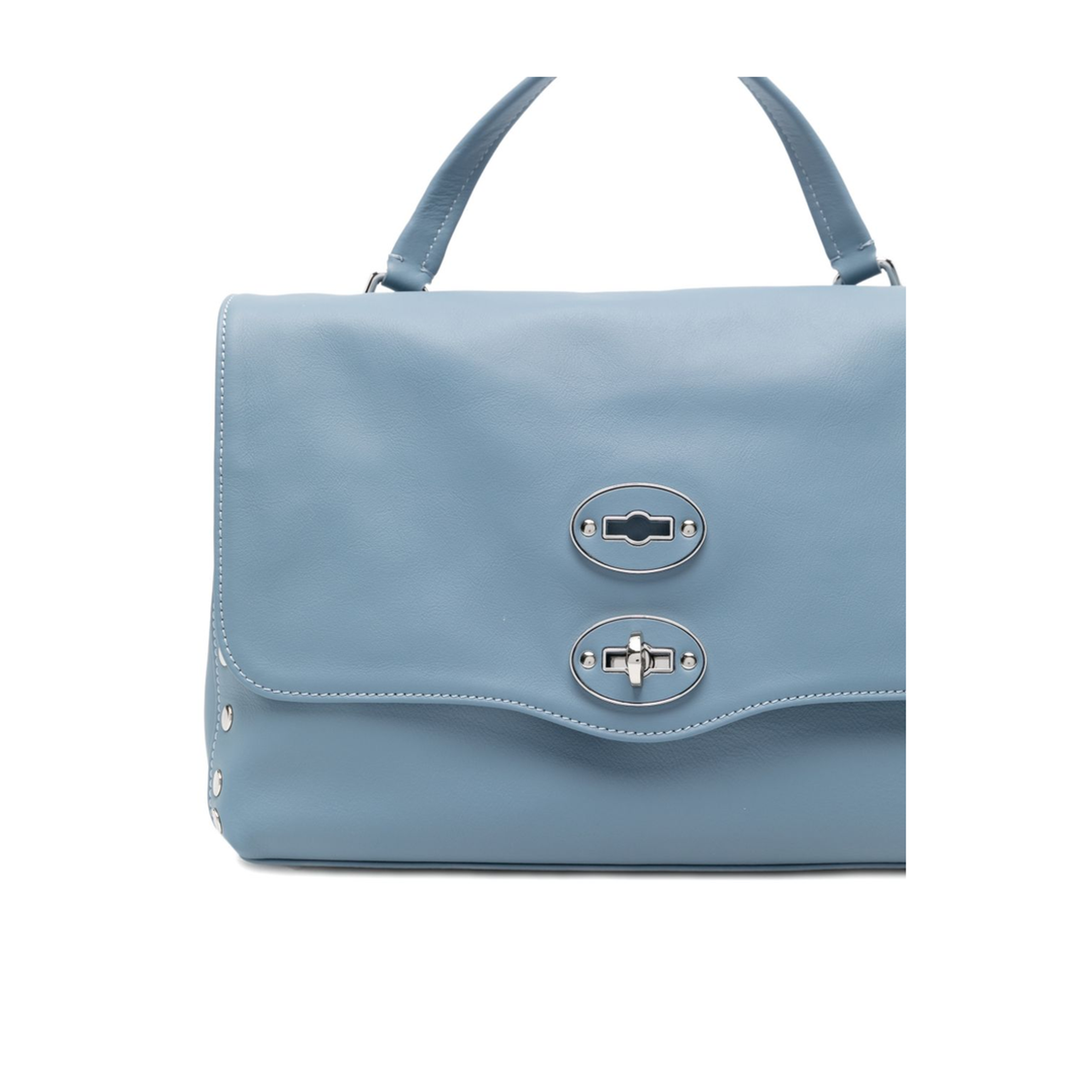 Postina Small Calf Leather Handbag - Azzurro - Image 3